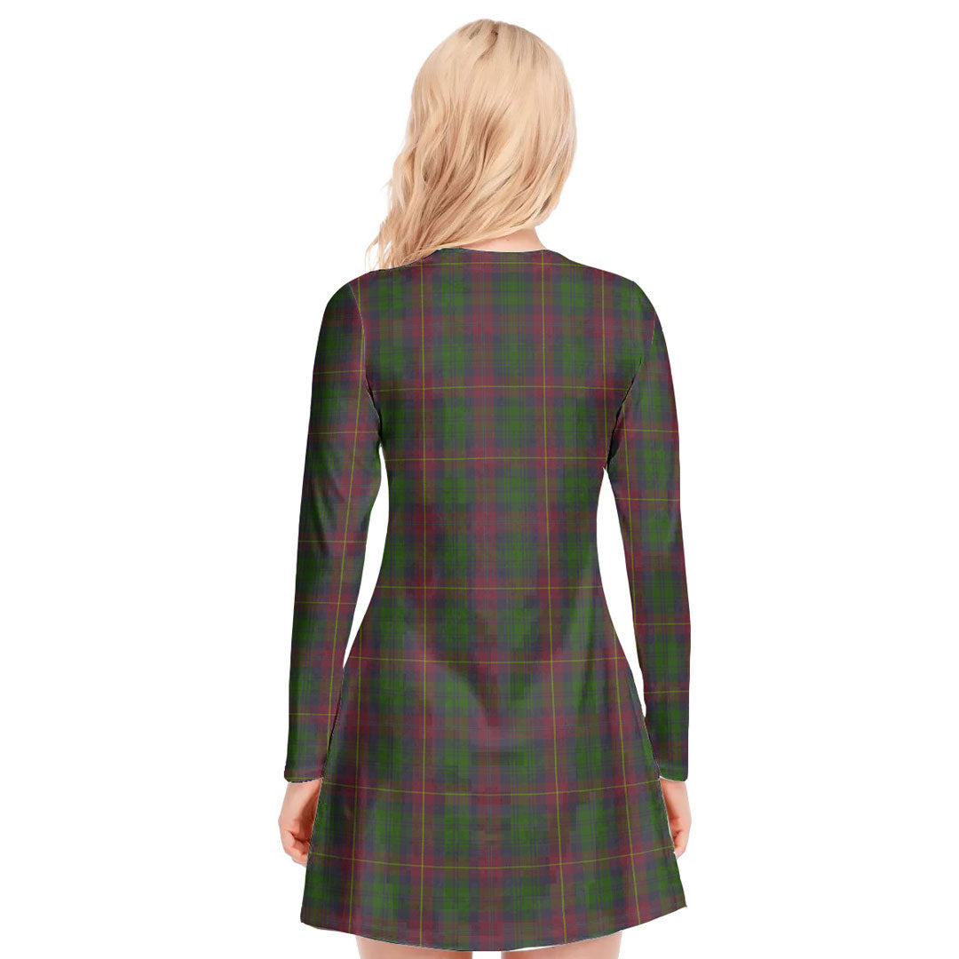 Cairns Tartan Plaid V-neck Long Sleeve Dress