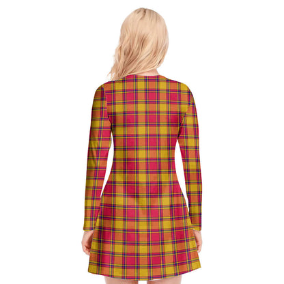 Scrymgeour Tartan Crest V-neck Long Sleeve Dress