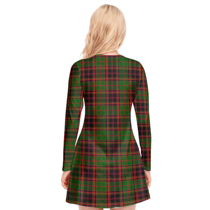 Buchan Modern Tartan Plaid V-neck Long Sleeve Dress