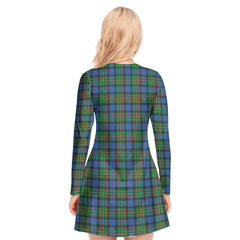 MacLaren Ancient Tartan Crest V-neck Long Sleeve Dress