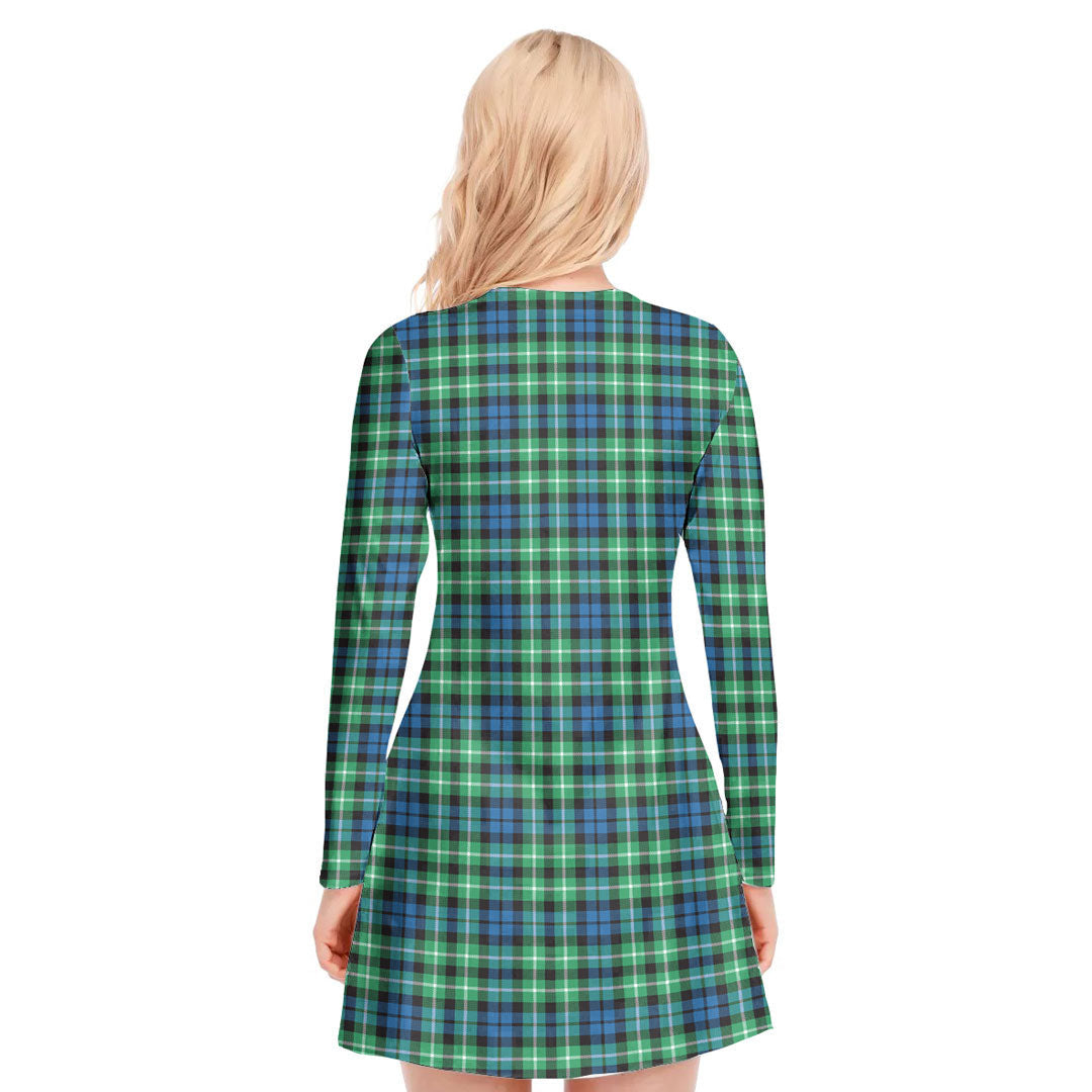 Graham of Montrose Ancient Tartan Crest V-neck Long Sleeve Dress