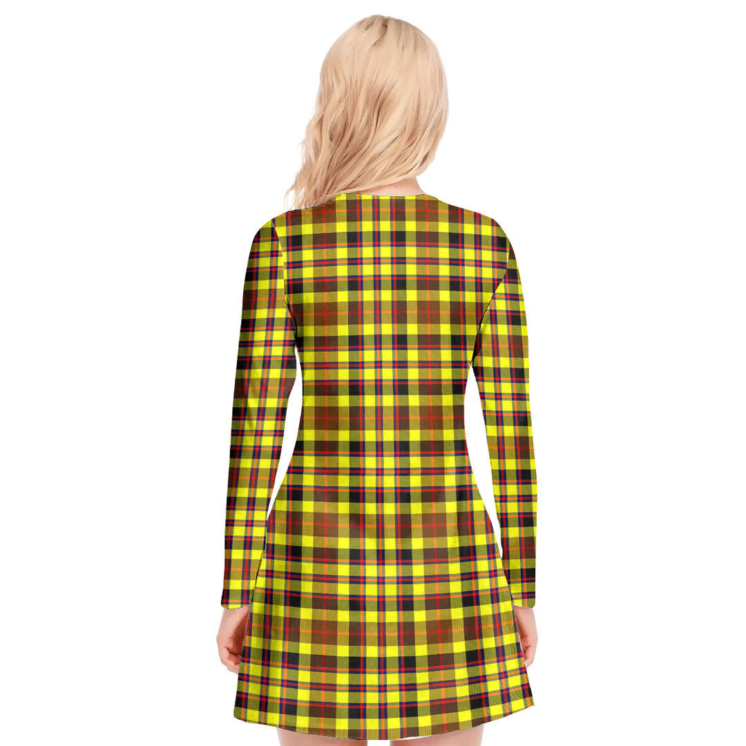 Jardine Tartan Plaid V-neck Long Sleeve Dress