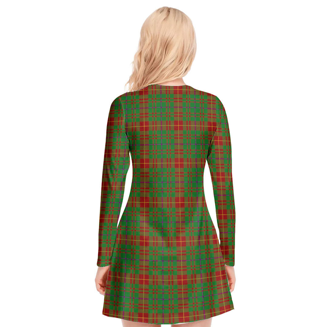Fulton Tartan Plaid V-neck Long Sleeve Dress