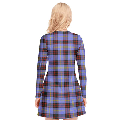 Rutherford Tartan Plaid V-neck Long Sleeve Dress