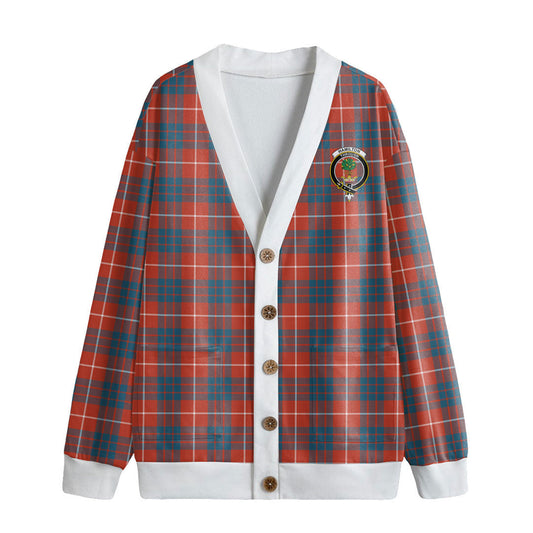 Hamilton Ancient Tartan Crest Knitted Fleece Cardigan