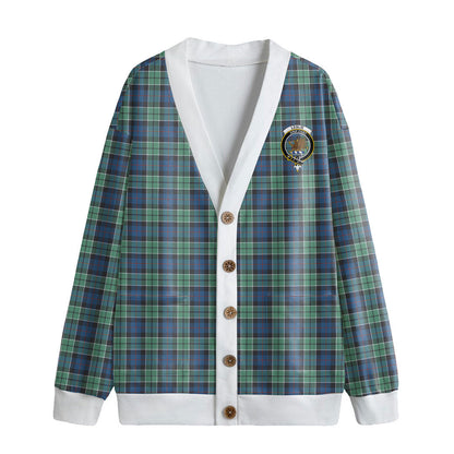 Leslie Hunting Ancient Tartan Crest Knitted Fleece Cardigan