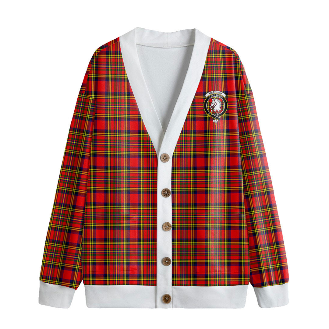 Hepburn Tartan Crest Knitted Fleece Cardigan