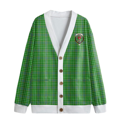 Currie Tartan Crest Knitted Fleece Cardigan