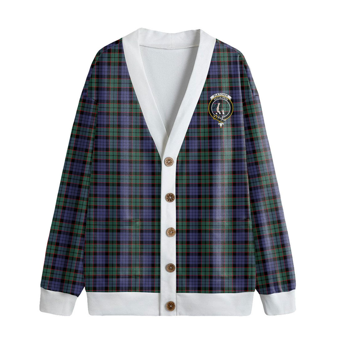 Fletcher Modern Tartan Crest Knitted Fleece Cardigan