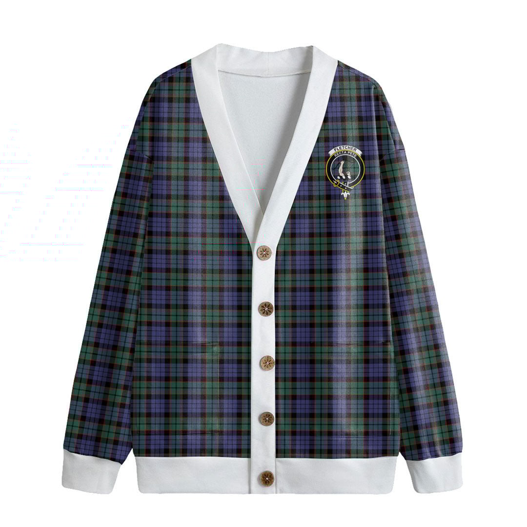Fletcher Modern Tartan Crest Knitted Fleece Cardigan