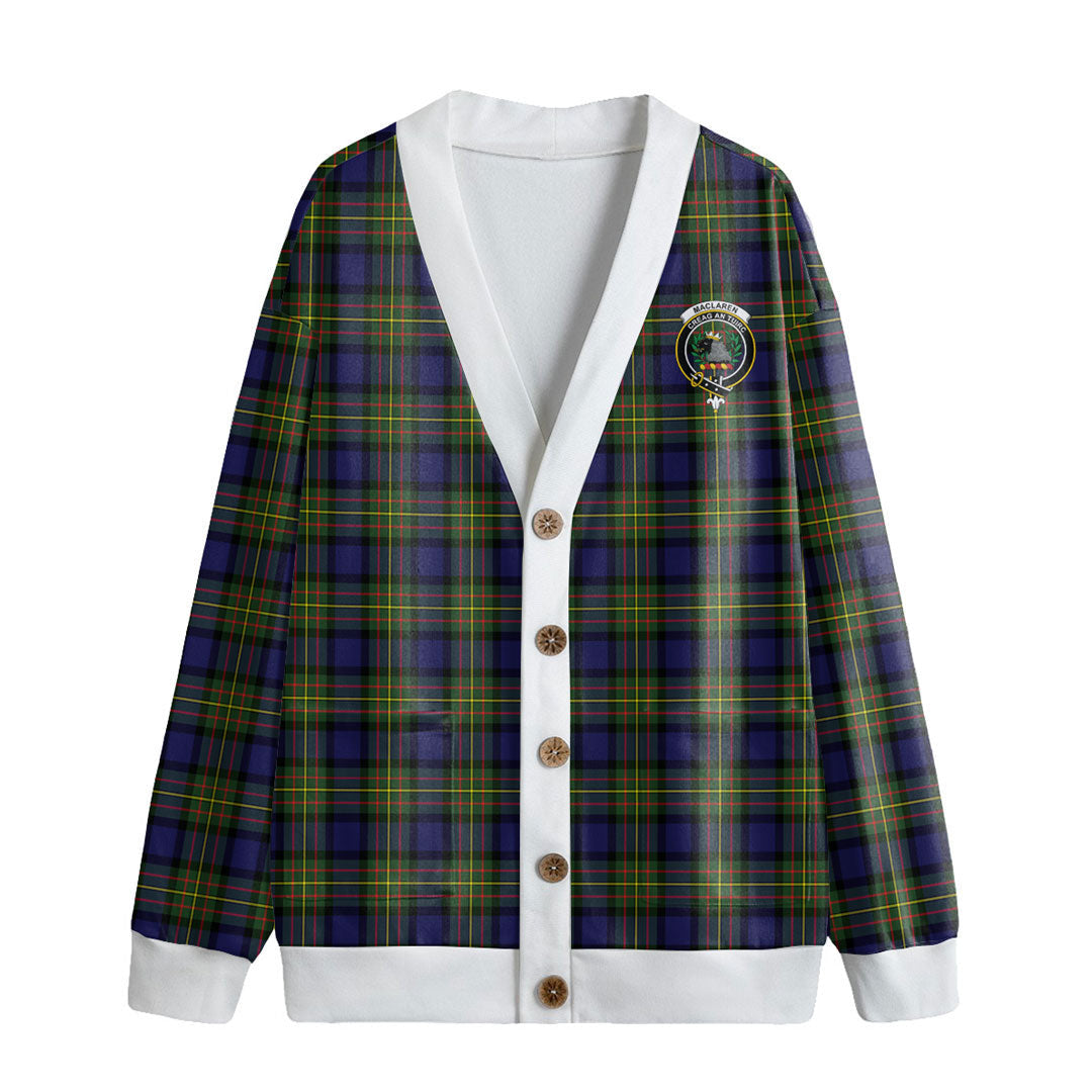 MacLaren Modern Tartan Crest Knitted Fleece Cardigan