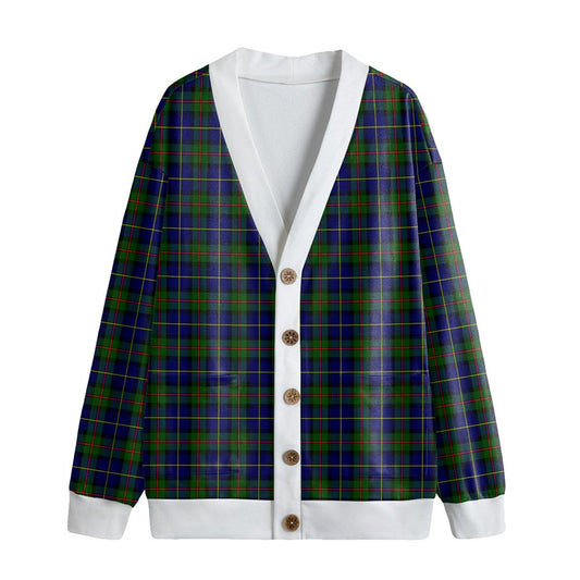 MacLeod of Harris Modern Tartan Plaid Knitted Fleece Cardigan