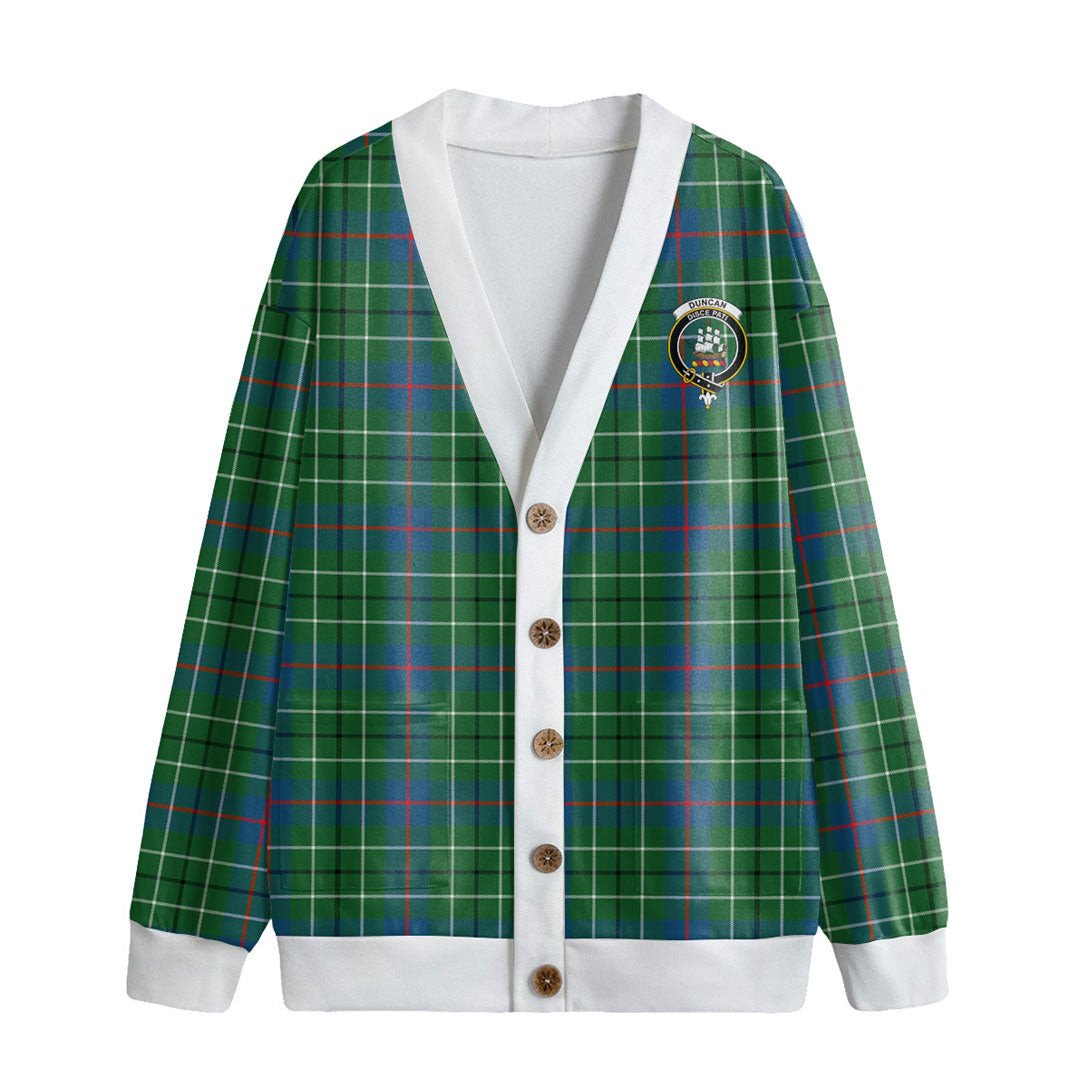 Duncan Ancient Tartan Crest Knitted Fleece Cardigan