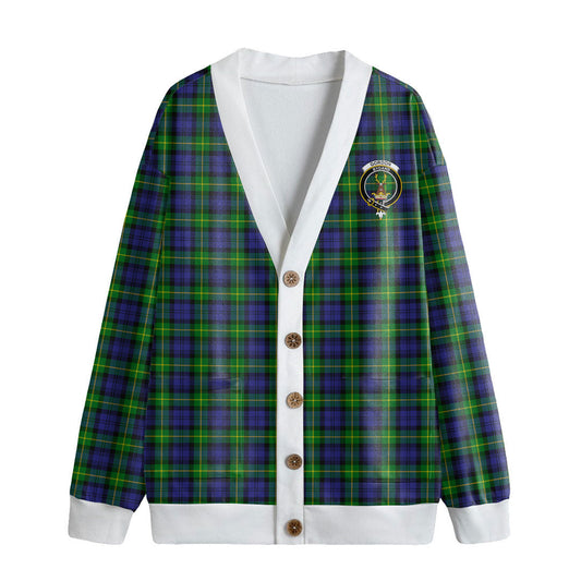 Gordon Modern Tartan Crest Knitted Fleece Cardigan