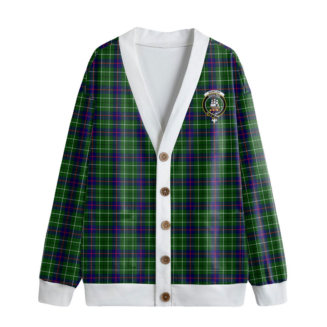 Duncan Modern Tartan Crest Knitted Fleece Cardigan