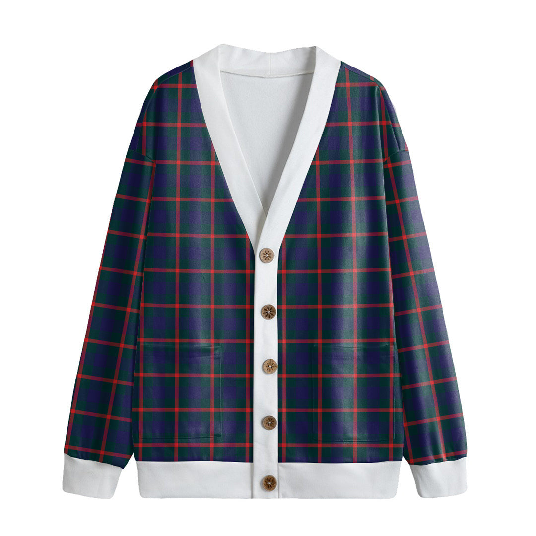 Agnew Modern Tartan Plaid Knitted Fleece Cardigan