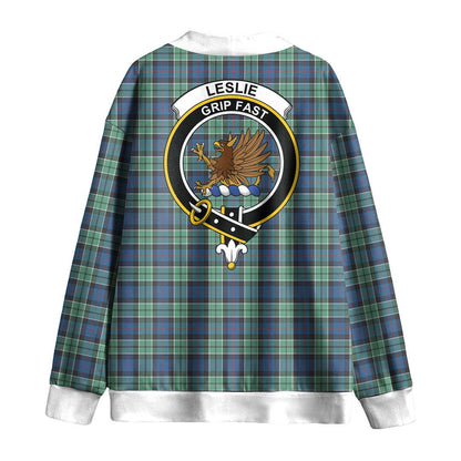 Leslie Hunting Ancient Tartan Crest Knitted Fleece Cardigan