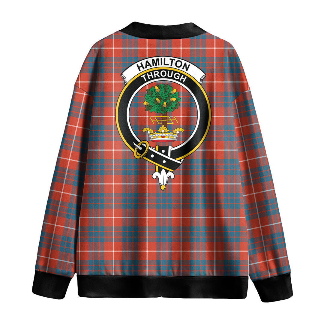 Hamilton Ancient Tartan Crest Knitted Fleece Cardigan