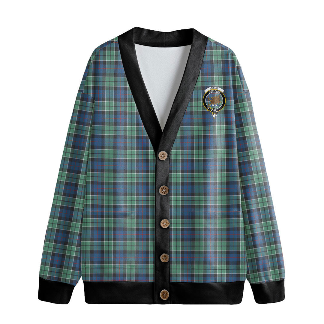 Leslie Hunting Ancient Tartan Crest Knitted Fleece Cardigan