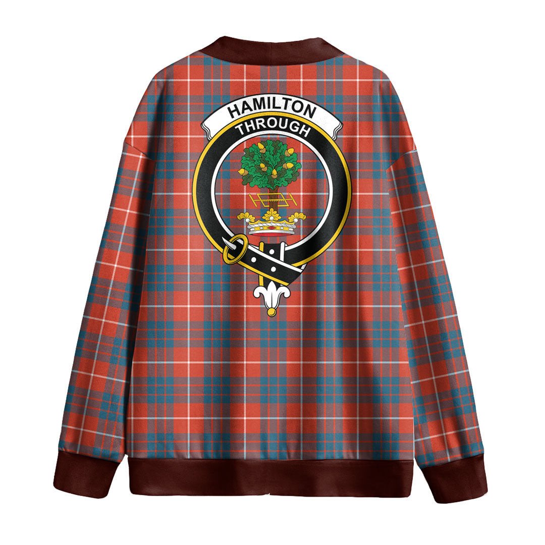 Hamilton Ancient Tartan Crest Knitted Fleece Cardigan