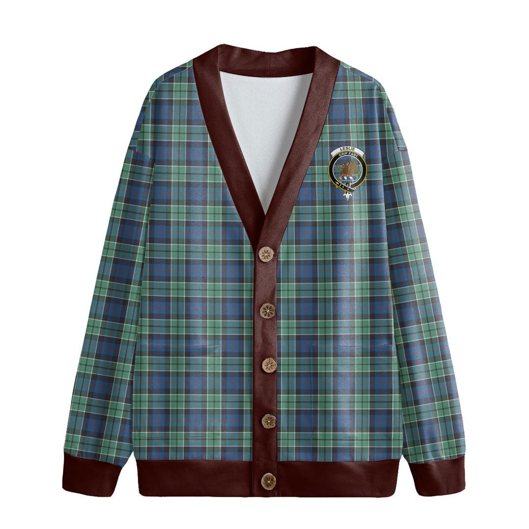 Leslie Hunting Ancient Tartan Crest Knitted Fleece Cardigan