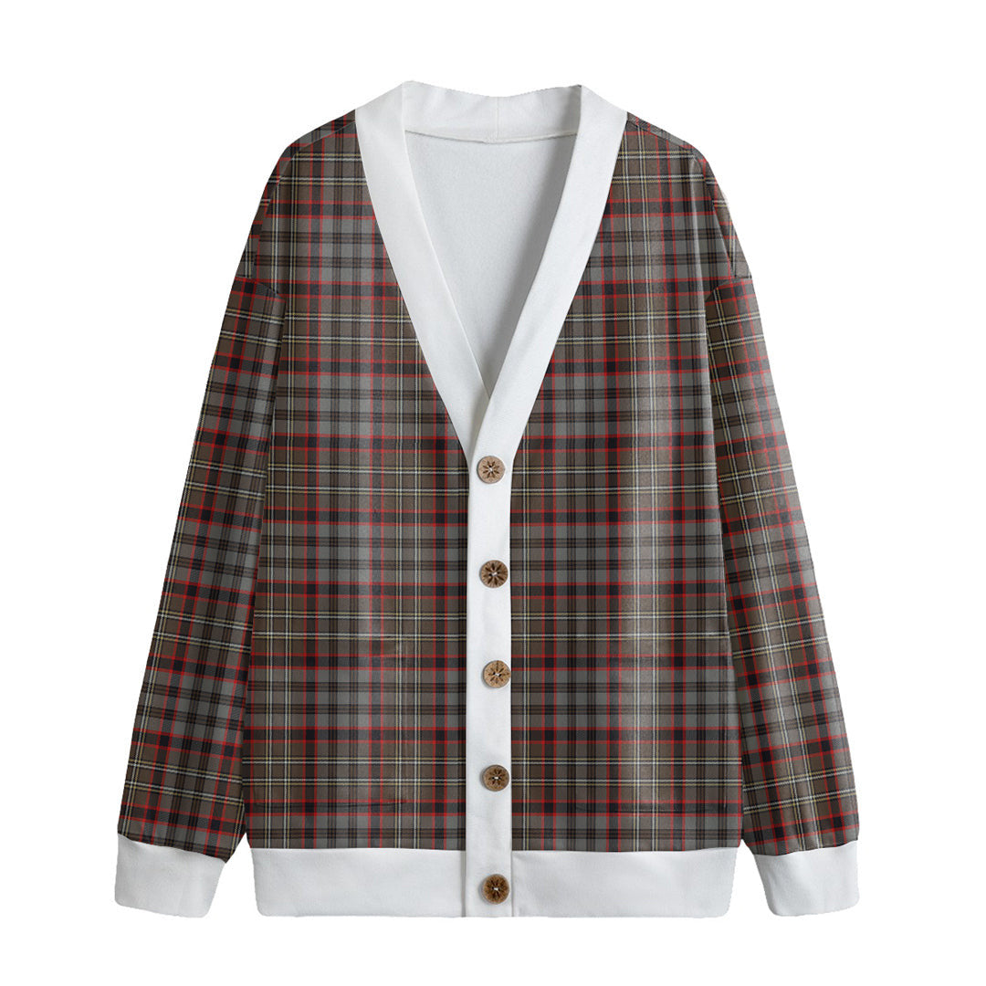 Nicolson Hunting Weathered Tartan Plaid Knitted Fleece Cardigan