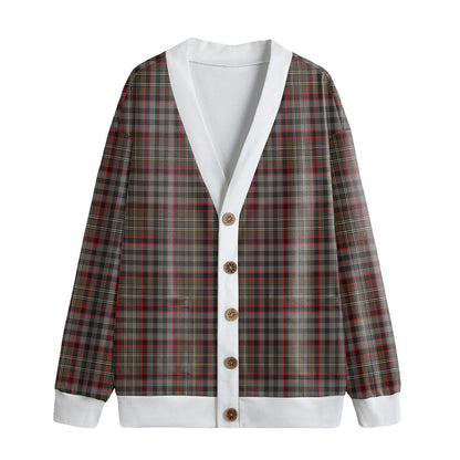 Nicolson Hunting Weathered Tartan Plaid Knitted Fleece Cardigan