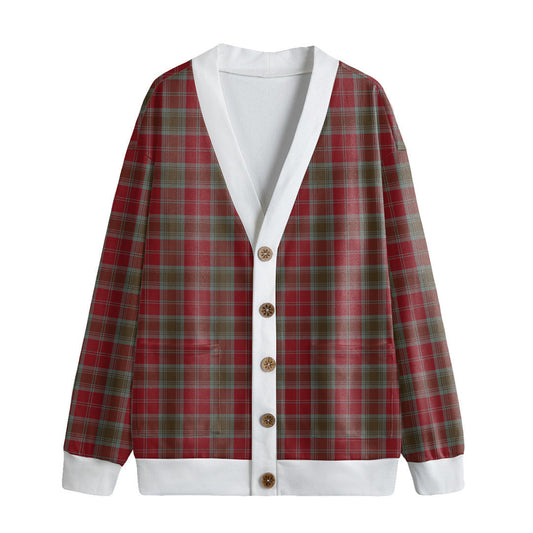 Lindsay Weathered Tartan Plaid Knitted Fleece Cardigan