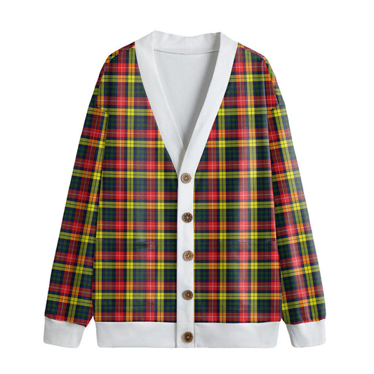 Buchanan Modern Tartan Plaid Knitted Fleece Cardigan