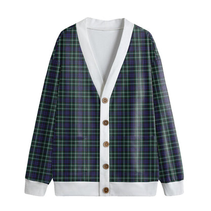 Graham of Montrose Modern Tartan Plaid Knitted Fleece Cardigan