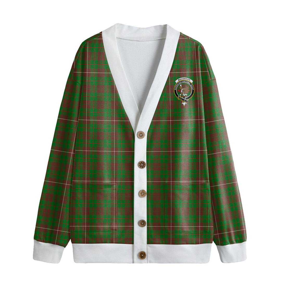 MacKinnon Hunting Modern Tartan Crest Knitted Fleece Cardigan