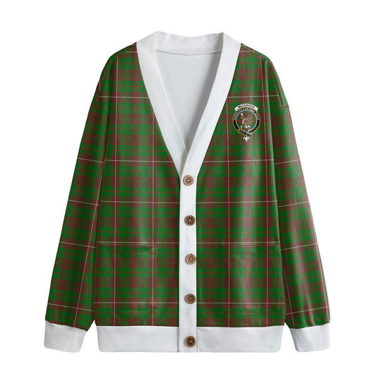 MacKinnon Hunting Modern Tartan Crest Knitted Fleece Cardigan