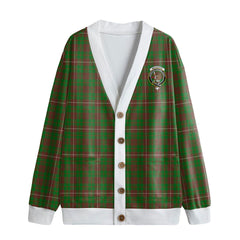 MacKinnon Hunting Modern Tartan Crest Knitted Fleece Cardigan