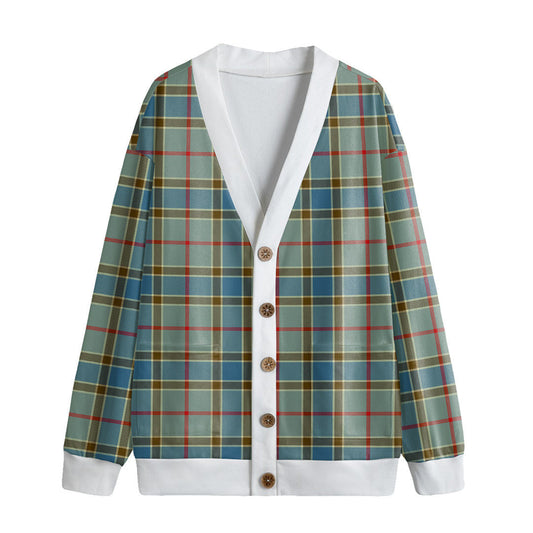 Balfour Blue Tartan Plaid Knitted Fleece Cardigan