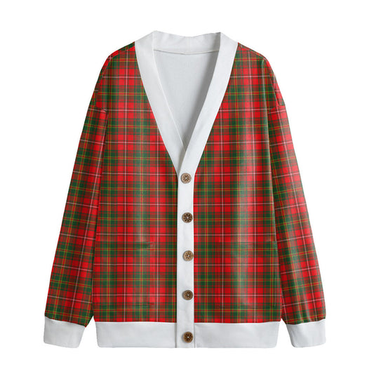 Hay Modern Tartan Plaid Knitted Fleece Cardigan