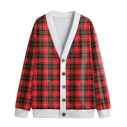 Nesbitt Modern Tartan Plaid Knitted Fleece Cardigan