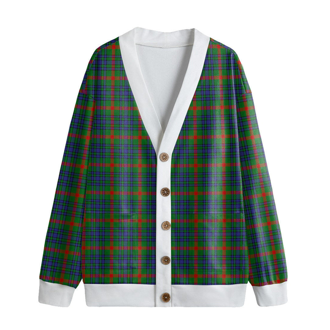 Aiton Tartan Plaid Knitted Fleece Cardigan