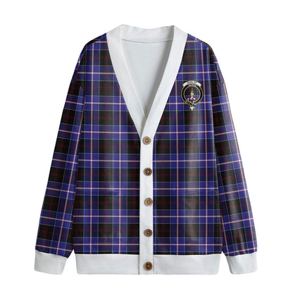 Dunlop Modern Tartan Crest Knitted Fleece Cardigan