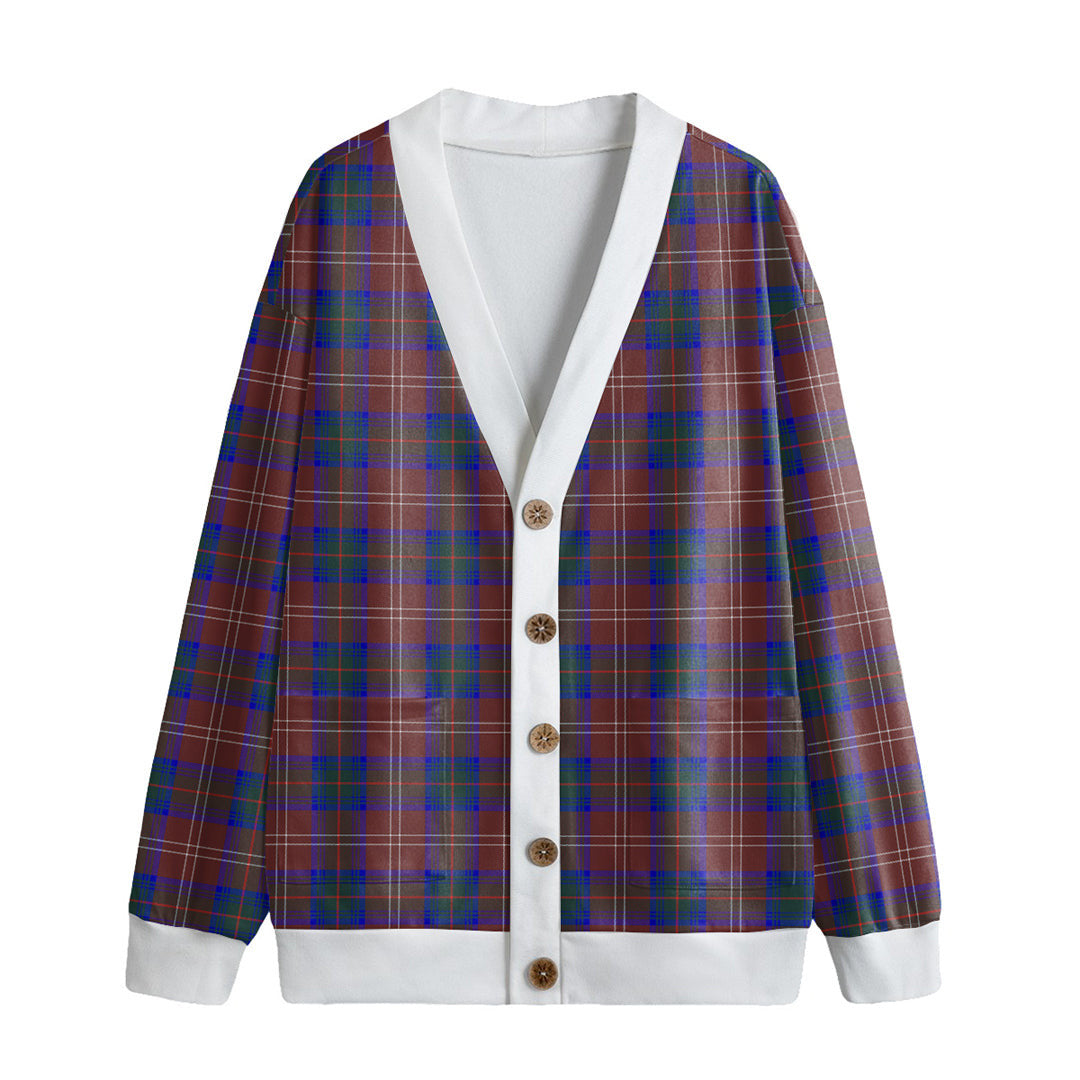 Chisholm Hunting Modern Tartan Plaid Knitted Fleece Cardigan