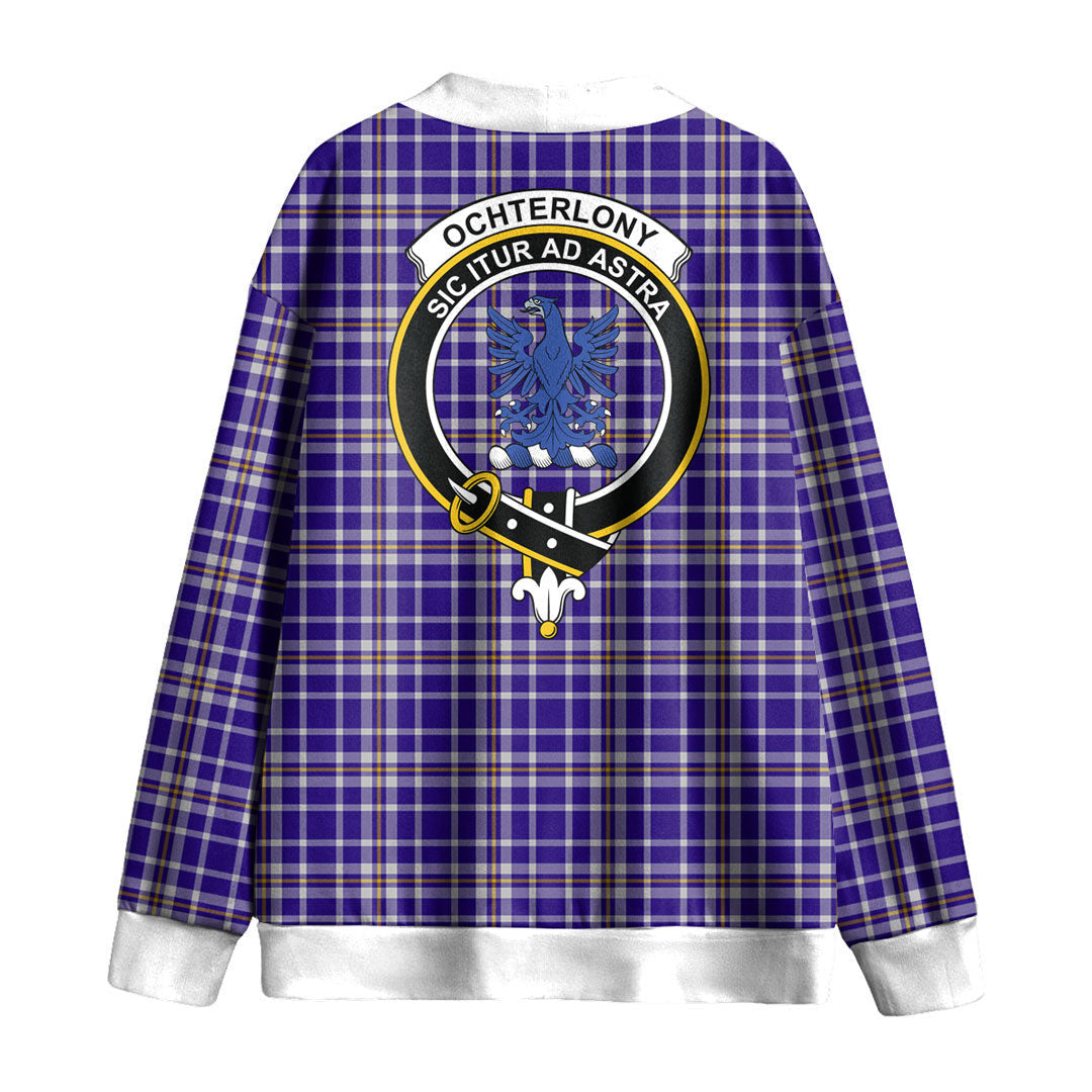 Ochterlony Tartan Crest Knitted Fleece Cardigan