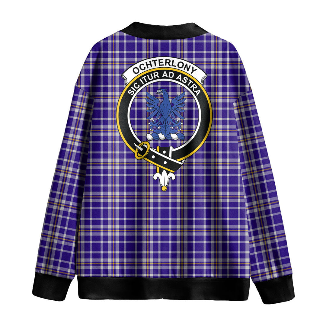 Ochterlony Tartan Crest Knitted Fleece Cardigan