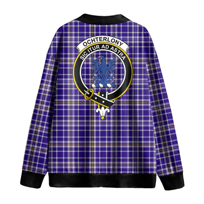 Ochterlony Tartan Crest Knitted Fleece Cardigan