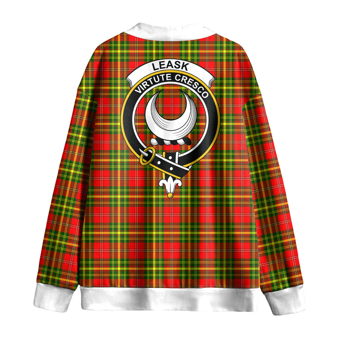 Leask Tartan Crest Knitted Fleece Cardigan