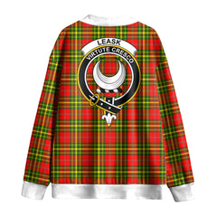 Leask Tartan Crest Knitted Fleece Cardigan