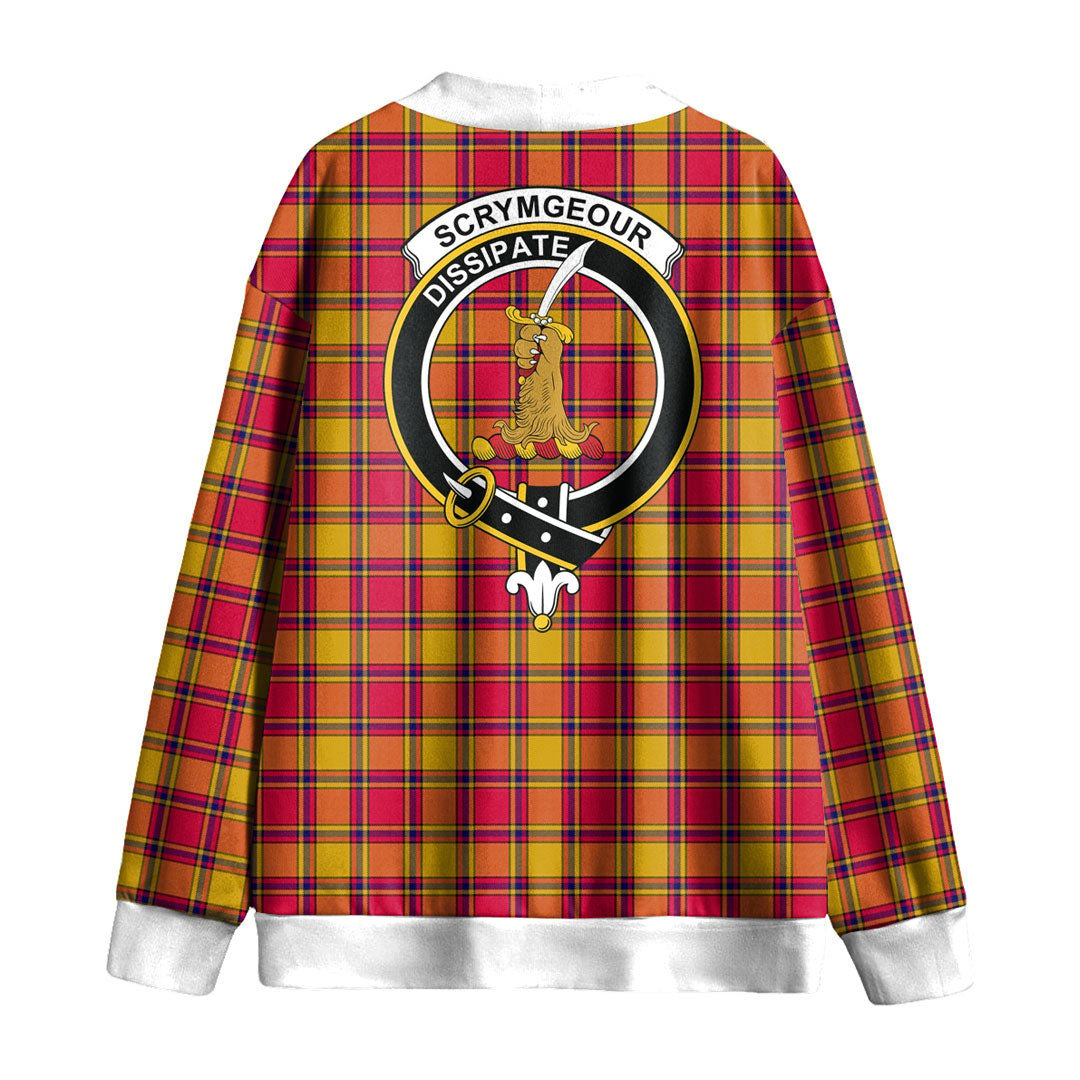 Scrymgeour Tartan Crest Knitted Fleece Cardigan