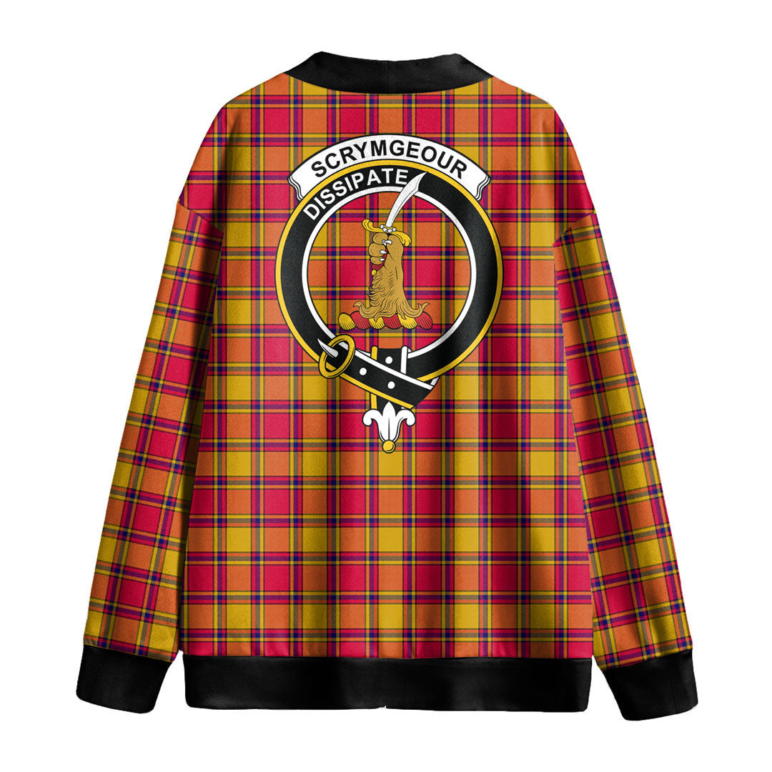 Scrymgeour Tartan Crest Knitted Fleece Cardigan