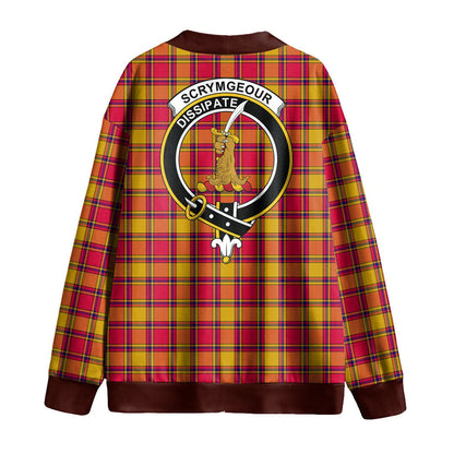 Scrymgeour Tartan Crest Knitted Fleece Cardigan