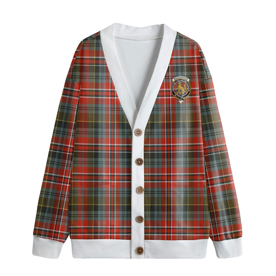 MacPherson Weathered Tartan Crest Knitted Fleece Cardigan