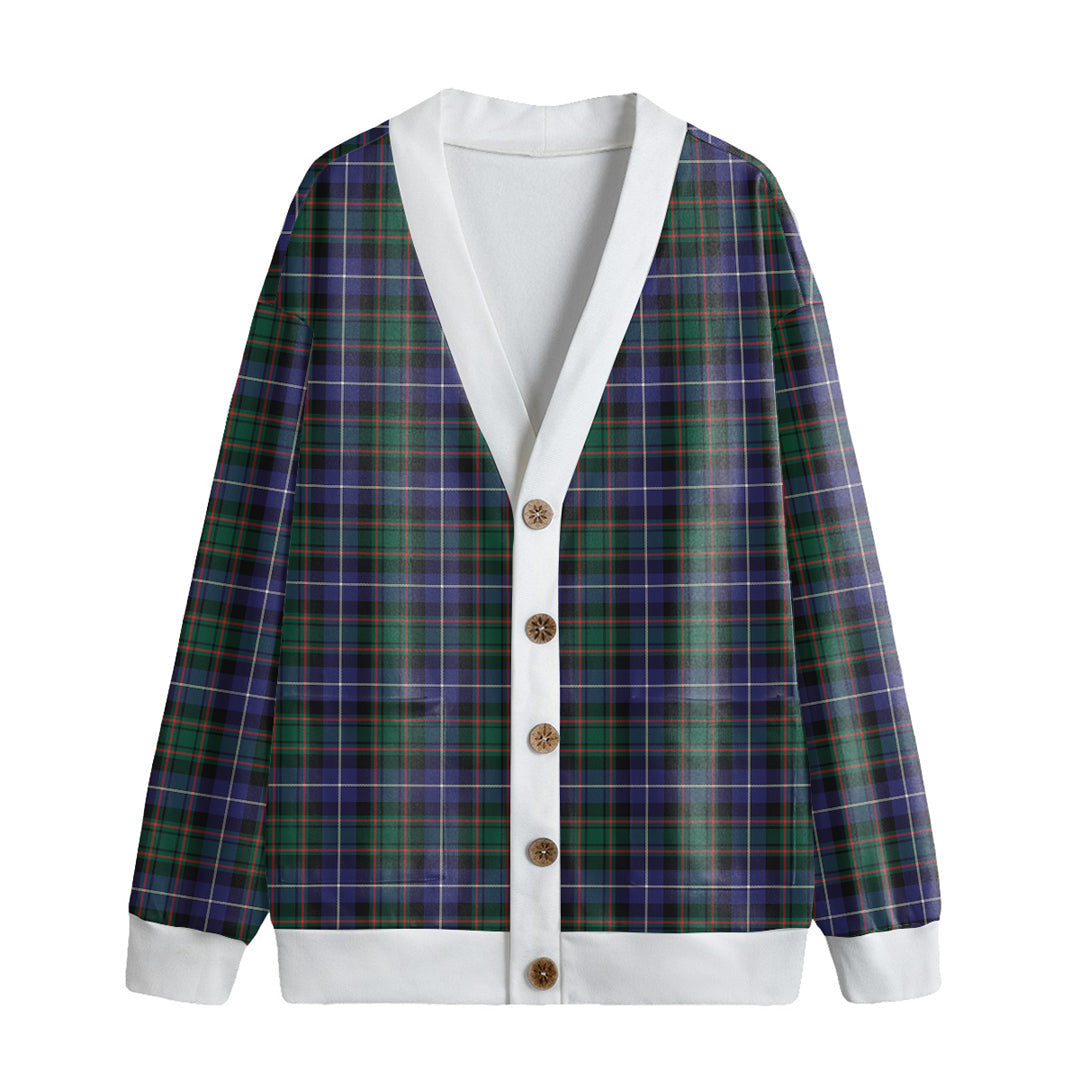 MacRae Hunting Modern Tartan Plaid Knitted Fleece Cardigan