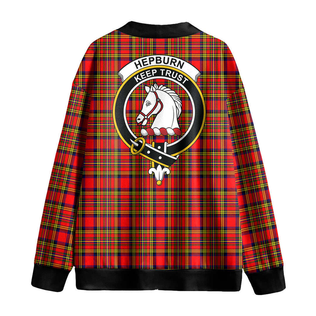 Hepburn Tartan Crest Knitted Fleece Cardigan